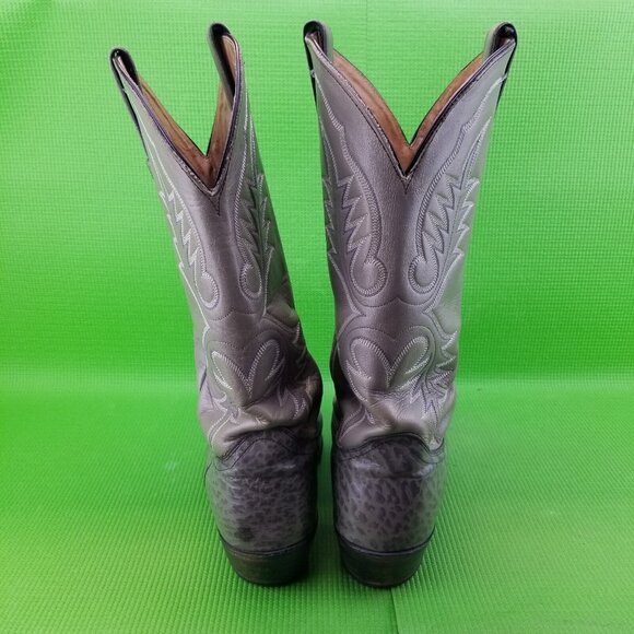 ✅VTG Abilene Pointed Toe Western Cowboy Boots Gray Leather USA Men's 11.5 **READ - Picture 6 of 13